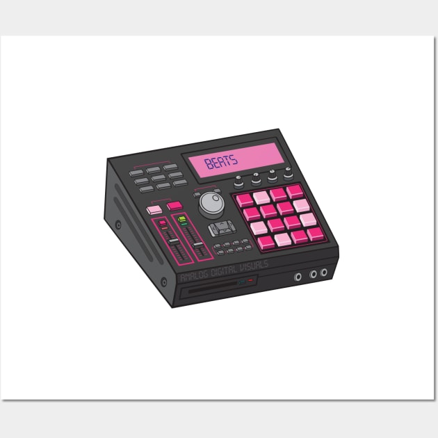 Beat Maker (Arsenic + Electric Pink Colorway) Analog / Music Wall Art by Analog Digital Visuals